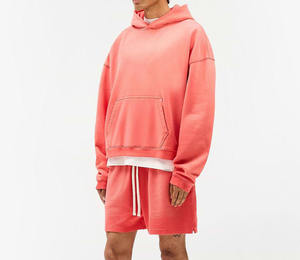 <b>Men's</b> Oversized Hooded <b>Sweatshirt</b> With Front Pocket Regular Fit Solid Color Cotton French Terry Spring Wear - Product Image 5