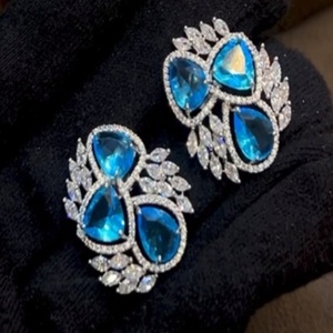 Collection de bijoux haut de gamme en argent pur 92,5 avec zircone cubique A+++ et doublet, pour femme - Product Image 1