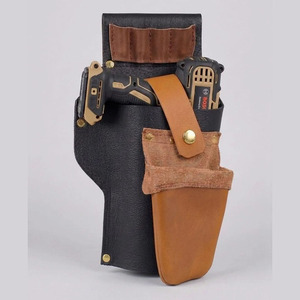 Funda de cuero premium para taladro, soporte para herramientas eléctricas inalámbricas, bolsa de cuero multibolsillos, para electricistas y contratistas, precio mayorista - Product Image 5