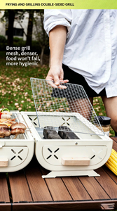Parrilla portátil de carbón para acampar, de doble cara, plegable, para barbacoa al aire libre, para picnic y jardín, incluye bandeja para hornear. - Product Image 6