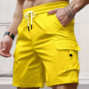 Factory Custom Summer Fitness Shorts for Men Elastic Waist Cargo Pattern Sportswear for Cycling - Product Image 5