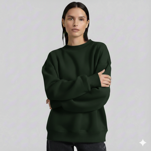 Sudadera Oversize de Cuello Alto para Mujer, de Alta Demanda, Color Sólido, Alta Calidad, Personalizable, Corte Relajado, Transpirable - Product Image 3