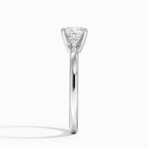 Bague de mariage classique en moissanite taille coussin, argent 925 plaqué rhodium, grande pierre sertie à griffes, bijou de mariée solitaire - Product Image 6