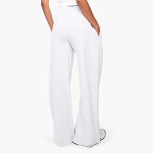 Pantalones deportivos de mujer de cintura media, corte regular, de forro polar, para ocio al aire libre, deportes de invierno, cómodos, al por mayor, con cintura elástica de encaje y frente plano - Product Image 2