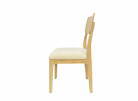 Ensemble de table basse moderne avec 4 chaises en frêne massif et placage MDF, table ronde finition naturelle