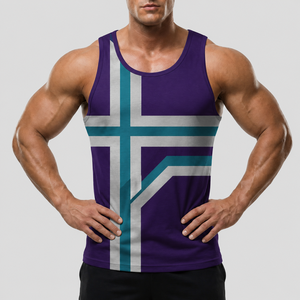 Débardeur homme 100% coton, impression par sublimation, respirant, col rond, style décontracté, tricoté, sans manches. - Product Image 5