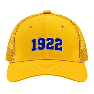 หมวกแก๊ปทรง Trucker สำหรับสตรี ชมรมซิกมาแกมมาโร ปักอักษรกรีกแบบกำหนดเอง ด้านหลังเป็นตาข่าย ปรับขนาดได้ด้วย Snapback - Product Image 1