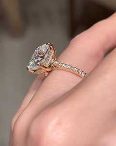4.0 CT Elongated Cushion Cut Lab Grown Filled Diamond Solitaire Ring Women | IGI Certified 18K Gold Plated Trendy Engagement - Product Image 2