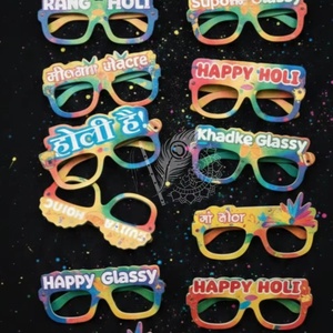 แว่นตาตกแต่งสีสันสดใสสำหรับงานเฉลิมฉลองเทศกาล ดีไซน์หลากสี หน้ากากโฮลี แว่นตาแฟนซีโฮลีสำหรับเด็กและผู้ใหญ่ - Product Image 2
