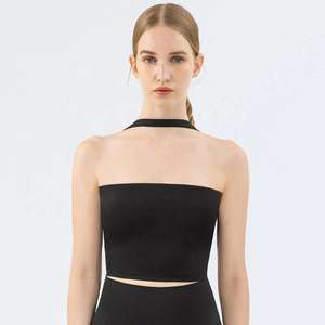 Débardeur court ajusté pour femme, respirant, écologique, en Spandex/Nylon, style bandeau, pour le sport, de qualité supérieure - Product Image 3