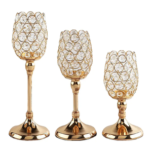 Candelabro Clásico de Cristal Dorado y Plateado, Portavelas Decorativo de Lujo - Product Image 5