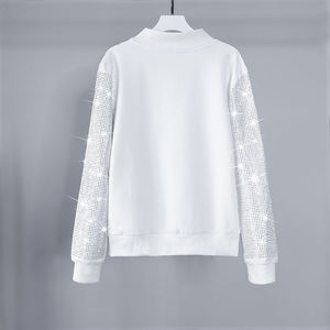 Ensemble de survêtement de luxe pour femme avec strass, sweat à capuche zippé à manches longues et pantalon de jogging assorti, tenue décontractée - Product Image 5