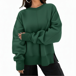 New Arrival Custom Embossed Women Oversize Sweatshirt Embroidered Fleece Crewneck Oversized Puff Print Women Oversize Sweatshirt - Product Image 1