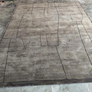 Tapis d'intérieur en laine de Nouvelle-Zélande fait main, doux, neutre, moderne, géométrique, tapis de luxe de designer, prix d'usine, tapis fabriqués en Inde - Product Image 2