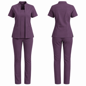 Conjunto de Uniforme Médico de Poliéster Tejido para Mujer OEM con Detección de Agujas, Fusión sin Costuras, Uso Hospitalario, Marca Wida Sports - Product Image 1