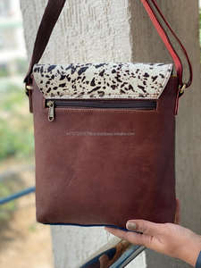 Sacs à main en cuir de vachette multicolore pour femmes, sac à bandoulière en cuir recyclé, nouveau Style occidental - Product Image 4