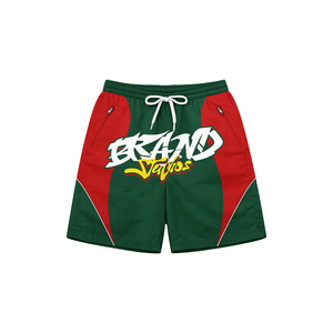 Novedad: Conjunto de Pantalones Cortos Cortavientos para Hombre con Bloques de Color, Marca Personalizada, Cierre de Cremallera, Transpirable, Satinado, Estilo Urbano Deportivo para Primavera - Product Image 6