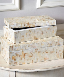 Boîte de rangement pour bijoux personnalisable avec incrustation de nacre exquise, en matériaux MDF/bois, forme personnalisée, service OEM, options de logo - Product Image 3