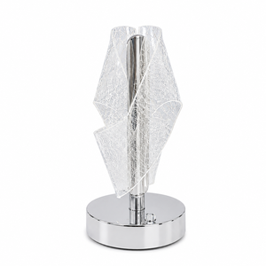 Lampe de table LED en cristal au design unique, prix d'usine en gros, avec double abat-jour en acrylique pour la décoration de chambre et de bureau - Product Image 1