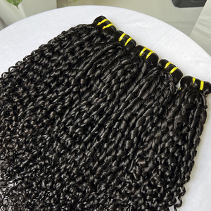 Paquets de cheveux bouclés pixie vietnamiens bruts cousus en 100% cheveux humains non traités birmans bouclés extensions de cheveux humains bruts tête complète - Product Image 2