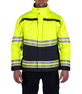 Men's High Visibility Reflective Work <b>Jacket</b> Polyester Safety Wear <b>Hi</b> <b>Vis</b> <b>Yellow</b> Black Waterproof Uniform - Product Image 6