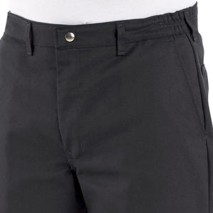 Pantalon de Chef Homme Coupe Droite Personnalisable en Coton Côtelé 100% avec Logo Personnalisable, Fermeture Éclair et Décoration Décolorée, Style Flare - Product Image 2