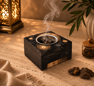 Decorative Luxury Bakhoor Burner Resin Wood Incense Holder Custom Arabic Oud Burner Pot Ramadan <b>Eid</b> <b>Gift</b> For Home Fragrance - Product Image 6