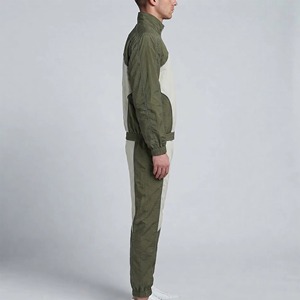 Fabrication de vêtements sur mesure, ensembles de survêtements coupe-vent amples, ensembles 2 pièces, broderie, survêtements en nylon à blocs de couleur surdimensionnés pour hommes - Product Image 5
