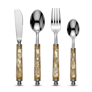 Ensemble de couverts en nacre, style bistrot français de luxe, manche en acrylique, pour mariage élégant et vaisselle d'hôtel - Product Image 3