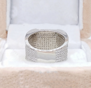 Men's Engagement & Wedding <b>Ring</b> 925 Sterling <b>Silver</b> Hip Hop Style Cluster <b>Ring</b> Rhodium Plated Party Gift Unique <b>Statement</b> Design - Product Image 3