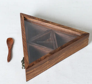 Boîte à épices en bois de dernière génération, boîte de rangement utilitaire, forme carrée, boîtes de haute qualité - Product Image 6