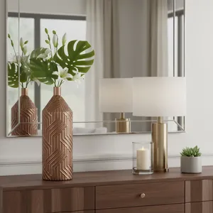 Premium Metal Flower Vase ZAHID EXPORTS ZE-3601Y Luxury High End Coastal Iron Eco-Friendly for Hotel Living Room Home Decoration - Product Image 2