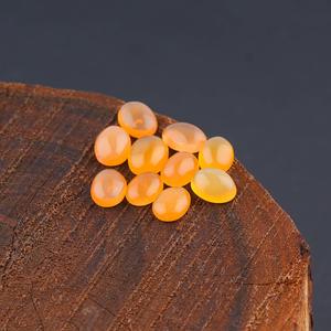 Opale de feu mexicaine minimaliste, pierre précieuse lisse, cabochon ovale taillé de 7-9 mm, opale de feu en vrac, 10 cabochons de pierres précieuses pour la fabrication de bijoux - Product Image 2