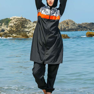 Traje de Baño Islámico Modesto, Talla Grande, Manga Larga, UPF50+, Ecológico, de Secado Rápido, Spandex/Poliéster, Burkini para Mujer - Product Image 2