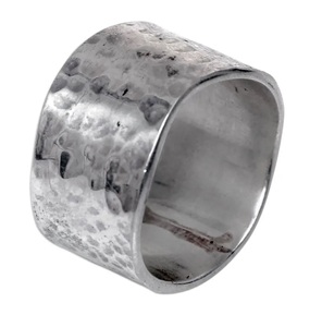 Anillo de Plata de Ley 925 con Bisel Ancho, Hecho a Mano, Moderno, Cristiano, para Boda, Compromiso, Aniversario, Regalo para Mujer - Product Image 5