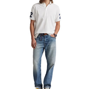 Camiseta de malla Miami de corte clásico para hombre, marca privada OEM, con logotipo personalizado bordado, transpirable, manga corta, puños acanalados, alta calidad. - Product Image 6