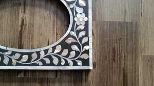 Hand Crafted Fresh Arrival Mother of Pearl Inlay Photo <b>Frame</b> | Black <b>With</b> Leaf Inlay Pattern | Handmade Luxury Décor - Product Image 6