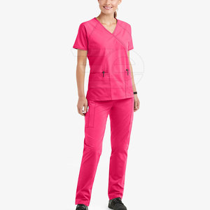 Medical Hospital Scrubs <b>Set</b> Soft Comfortable Breathable Nurse <b>Doctor</b> Clinic Workwear Uniform Top Pants - Product Image 2