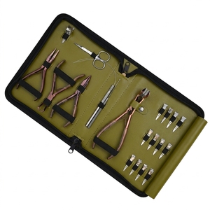 Wholesale Salon Hair Extension Tools <b>Set</b> Micro Ring Removal Plier Nano Bead Crimper Bead Opener Closer Tool Hair Parting Finger - Product Image 1