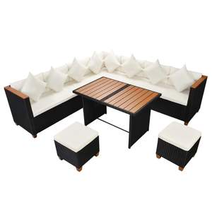 Juego de 7 Muebles de Patio en Negro y Crema - Product Image 2