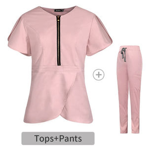 Blusa Médica para Mujer, Elástica, Antiarrugas, Uniforme de Enfermería Ajustado, Manga Tulipán, Estilo Jogger, Ropa de Trabajo para Doctoras - Product Image 1
