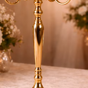 Centres de table de mariage en gros, bougeoirs dorés en gros, fournisseur de décorations événementielles, fournisseur de décorations de mariage - Product Image 5