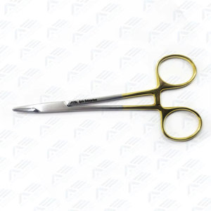Instrumentos Quirúrgicos, Porta Agujas Curvo y Liso de Acero Inoxidable de 13 cm, Color Dorado, para Sutura Quirúrgica y Cirugía Dental, Tipo Tc Webster - Product Image 6