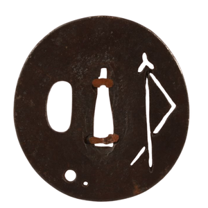 ที่ครอบดาบเหล็กทรงกลมลายเข็มสนซูกาชิ ยุคเอโดะของญี่ปุ่น ไม่มีตราประทับ - Product Image 2