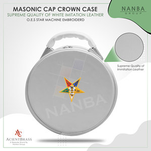 Estuche para Gorra Masónica OES Star Case Deluxe, Imitación Piel, Ligero, Cierre de Cremallera Blanca, para Gorra/Sombrero - Product Image 5
