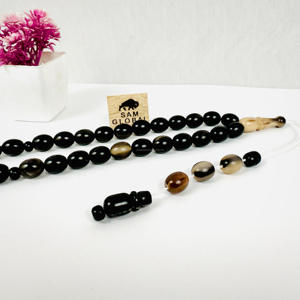 Chapelet de prière musulman élégant fait à la main, 10 mm, 33 pièces, véritable toucher, tasbih, chapelet de prière musulman, luxe, haute qualité, fabriqué en véritable corne de buffle - Product Image 4