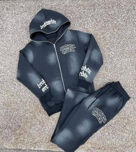 Ensemble streetwear rétro pour homme, tendance gothique urbaine, inspiré du punk américain et du hip-hop, vêtements de sport décontractés, coupe ample, tenue de couple - Product Image 2