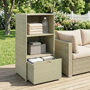 Moderno Portasciugamani Elettrico Riscaldato in Rattan Sintetico PE con 2 Ripiani e 1 Cassetto - Product Image 6