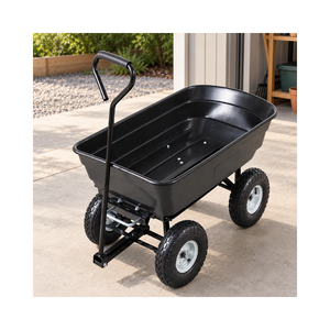 Garden Utility Wagon Cart For Yard Lawn Farm 7.0 Cu Ft Good Quality Poly <b>Trolley</b> 300kg Capacity ODGGAR027 - Product Image 1
