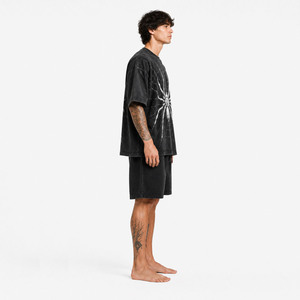 Camiseta Unisex de Algodón con Hombros Caídos, Estilo Urbano, Oversize, Diseño Sólido, Transpirable, de Secado Rápido, Ecológica, Prenda de Moda - Product Image 3